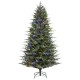 Glitzhome 7.5ft Pre-Lit Green Full Fir Artificial Christmas Tree with 1800 Warm White/Multi-color Horse Race LED Lights, 9 Function w/Foot Pedal and Remote Control, Simple Setup