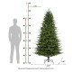 Glitzhome 7.5ft Pre-Lit Green Full Fir Artificial Christmas Tree with 1800 Warm White/Multi-color Horse Race LED Lights, 9 Function w/Foot Pedal and Remote Control, Simple Setup
