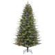 Glitzhome 7.5ft Pre-Lit Green Full Fir Artificial Christmas Tree with 1800 Warm White/Multi-color Horse Race LED Lights, 9 Function w/Foot Pedal and Remote Control, Simple Setup