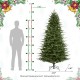 Glitzhome 7.5ft Pre-Lit Green Full Fir Artificial Christmas Tree with 1800 Warm White/Multi-color Horse Race LED Lights, 9 Function w/Foot Pedal and Remote Control, Simple Setup
