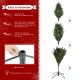Glitzhome 7.5ft Pre-Lit Green Full Fir Artificial Christmas Tree with 1800 Warm White/Multi-color Horse Race LED Lights, 9 Function w/Foot Pedal and Remote Control, Simple Setup