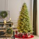 Glitzhome 9ft Pre-Lit Green Full Fir Artificial Christmas Tree with 2450 Warm White/Multi-color Horse Race LED Lights, 9 Function w/Foot Pedal and Remote Control, Simple Setup