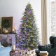 Glitzhome 9ft Pre-Lit Green Full Fir Artificial Christmas Tree with 2450 Warm White/Multi-color Horse Race LED Lights, 9 Function w/Foot Pedal and Remote Control, Simple Setup