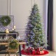 Glitzhome 9ft Pre-Lit Green Full Fir Artificial Christmas Tree with 2450 Warm White/Multi-color Horse Race LED Lights, 9 Function w/Foot Pedal and Remote Control, Simple Setup