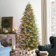 Glitzhome 9ft Pre-Lit Green Full Fir Artificial Christmas Tree with 2450 Warm White/Multi-color Horse Race LED Lights, 9 Function w/Foot Pedal and Remote Control, Simple Setup