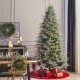Glitzhome 9ft Pre-Lit Green Full Fir Artificial Christmas Tree with 2450 Warm White/Multi-color Horse Race LED Lights, 9 Function w/Foot Pedal and Remote Control, Simple Setup