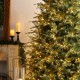 Glitzhome 9ft Pre-Lit Green Full Fir Artificial Christmas Tree with 2450 Warm White/Multi-color Horse Race LED Lights, 9 Function w/Foot Pedal and Remote Control, Simple Setup