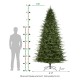 Glitzhome 9ft Pre-Lit Green Full Fir Artificial Christmas Tree with 2450 Warm White/Multi-color Horse Race LED Lights, 9 Function w/Foot Pedal and Remote Control, Simple Setup