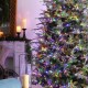 Glitzhome 9ft Pre-Lit Green Full Fir Artificial Christmas Tree with 2450 Warm White/Multi-color Horse Race LED Lights, 9 Function w/Foot Pedal and Remote Control, Simple Setup
