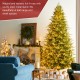 Glitzhome 9ft Pre-Lit Green Full Fir Artificial Christmas Tree with 2450 Warm White/Multi-color Horse Race LED Lights, 9 Function w/Foot Pedal and Remote Control, Simple Setup