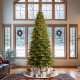 Glitzhome 11ft Pre-Lit Green Full Fir Artificial Christmas Tree with 3200 Warm White/Multi-color Horse Race LED Lights, 9 Function w/Foot Pedal and Remote Control, Simple Setup