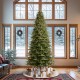 Glitzhome 11ft Pre-Lit Green Full Fir Artificial Christmas Tree with 3200 Warm White/Multi-color Horse Race LED Lights, 9 Function w/Foot Pedal and Remote Control, Simple Setup