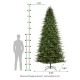 Glitzhome 11ft Pre-Lit Green Full Fir Artificial Christmas Tree with 3200 Warm White/Multi-color Horse Race LED Lights, 9 Function w/Foot Pedal and Remote Control, Simple Setup
