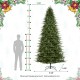 Glitzhome 11ft Pre-Lit Green Full Fir Artificial Christmas Tree with 3200 Warm White/Multi-color Horse Race LED Lights, 9 Function w/Foot Pedal and Remote Control, Simple Setup