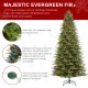 Glitzhome 11ft Pre-Lit Green Full Fir Artificial Christmas Tree with 3200 Warm White/Multi-color Horse Race LED Lights, 9 Function w/Foot Pedal and Remote Control, Simple Setup