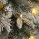 Glitzhome 7.5ft Pre-Lit Flocked Slim Pine Artificial Christmas Tree with 350 Warm White LED lights, 3 funciton w/ Foot Pedal and Remote Control