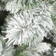 Glitzhome 9ft Pre-Lit Flocked Slim Pine Artificial Christmas Tree with 600 Warm White LED lights, 3 funciton w/ Foot Pedal and Remote Control, Simple Setup