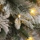 Glitzhome 9ft Pre-Lit Flocked Slim Pine Artificial Christmas Tree with 600 Warm White LED lights, 3 funciton w/ Foot Pedal and Remote Control, Simple Setup