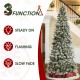 Glitzhome 11ft Pre-Lit Flocked Slim Pine Artificial Christmas Tree with 850 Warm White LED lights, 3 funciton w/ Foot Pedal and Remote Control, Simple Setup
