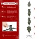 Glitzhome 11ft Pre-Lit Flocked Slim Pine Artificial Christmas Tree with 850 Warm White LED lights, 3 funciton w/ Foot Pedal and Remote Control, Simple Setup