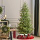Glitzhome 7.5ft Pre-Lit Green Upward Slim Fir Artificial Christmas Tree with 500 Warm White and Multi-color LED lights, 9 funciton w/ Foot Pedal and Remote Control