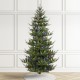 Glitzhome 7.5ft Pre-Lit Green Upward Slim Fir Artificial Christmas Tree with 500 Warm White and Multi-color LED lights, 9 funciton w/ Foot Pedal and Remote Control