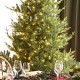 Glitzhome 7.5ft Pre-Lit Green Upward Slim Fir Artificial Christmas Tree with 500 Warm White and Multi-color LED lights, 9 funciton w/ Foot Pedal and Remote Control