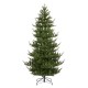 Glitzhome 7.5ft Pre-Lit Green Upward Slim Fir Artificial Christmas Tree with 500 Warm White and Multi-color LED lights, 9 funciton w/ Foot Pedal and Remote Control