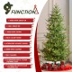 Glitzhome 7.5ft Pre-Lit Green Upward Slim Fir Artificial Christmas Tree with 500 Warm White and Multi-color LED lights, 9 funciton w/ Foot Pedal and Remote Control