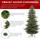 Glitzhome 7.5ft Pre-Lit Green Upward Slim Fir Artificial Christmas Tree with 500 Warm White and Multi-color LED lights, 9 funciton w/ Foot Pedal and Remote Control