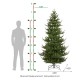 Glitzhome 7.5ft Pre-Lit Green Upward Slim Fir Artificial Christmas Tree with 500 Warm White and Multi-color LED lights, 9 funciton w/ Foot Pedal and Remote Control
