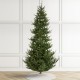 Glitzhome 9ft Pre-Lit Green Upward Slim Fir Artificial Christmas Tree with 700 Warm White and Multi-color LED Lights, 9 funciton w/ Foot Pedal and Remote Control, Simple Setup