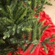 Glitzhome 9ft Pre-Lit Green Upward Slim Fir Artificial Christmas Tree with 700 Warm White and Multi-color LED Lights, 9 funciton w/ Foot Pedal and Remote Control, Simple Setup