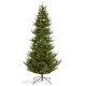 Glitzhome 9ft Pre-Lit Green Upward Slim Fir Artificial Christmas Tree with 700 Warm White and Multi-color LED Lights, 9 funciton w/ Foot Pedal and Remote Control, Simple Setup