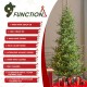 Glitzhome 9ft Pre-Lit Green Upward Slim Fir Artificial Christmas Tree with 700 Warm White and Multi-color LED Lights, 9 funciton w/ Foot Pedal and Remote Control, Simple Setup