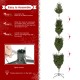 Glitzhome 9ft Pre-Lit Green Upward Slim Fir Artificial Christmas Tree with 700 Warm White and Multi-color LED Lights, 9 funciton w/ Foot Pedal and Remote Control, Simple Setup