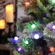 Glitzhome 7.5ft Pre-Lit Green Cashmere Slim Pine Artificial Christmas Tree with 350 Warm White and Multi-color Globe LED Lights, 9 funciton w/ Foot Pedal and Remote Control