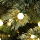 Glitzhome 7.5ft Pre-Lit Green Cashmere Slim Pine Artificial Christmas Tree with 350 Warm White and Multi-color Globe LED Lights, 9 funciton w/ Foot Pedal and Remote Control