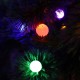 Glitzhome 7.5ft Pre-Lit Green Cashmere Slim Pine Artificial Christmas Tree with 350 Warm White and Multi-color Globe LED Lights, 9 funciton w/ Foot Pedal and Remote Control