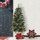 Glitzhome 4.5ft Christmas Santa Boots Porch Tree with 75 Warm White/Multi-color LED Lights, including 18 globe LED Lights,9 function w/Foot Pedal