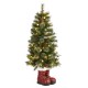 Glitzhome 4.5ft Christmas Santa Boots Porch Tree with 75 Warm White/Multi-color LED Lights, including 18 globe LED Lights,9 function w/Foot Pedal