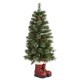 Glitzhome 4.5ft Christmas Santa Boots Porch Tree with 75 Warm White/Multi-color LED Lights, including 18 globe LED Lights,9 function w/Foot Pedal