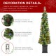 Glitzhome 5ft Pre-Lit Green Cashmere Pine Christmas Porch Tree With pinecones,90 Warm White/Multi-color Lights,9 Function w/Remote control