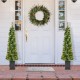 Glitzhome 5ft Pre-Lit Green Cashmere Pine Christmas Porch Tree With pinecones,90 Warm White/Multi-color Lights,9 Function w/Remote control