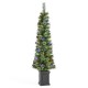 Glitzhome 5ft Pre-Lit Green Cashmere Pine Christmas Porch Tree With pinecones,90 Warm White/Multi-color Lights,9 Function w/Remote control