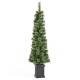 Glitzhome 5ft Pre-Lit Green Cashmere Pine Christmas Porch Tree With pinecones,90 Warm White/Multi-color Lights,9 Function w/Remote control