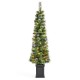 Glitzhome 5ft Pre-Lit Green Cashmere Pine Christmas Porch Tree With pinecones,90 Warm White/Multi-color Lights,9 Function w/Remote control
