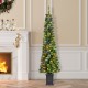 Glitzhome 6ft Pre-Lit Green Cashmere Pine Christmas Porch Tree With pinecones,130 Warm White/Multi-color Lights,9 Function w/Remote control