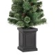 Glitzhome 6ft Pre-Lit Green Cashmere Pine Christmas Porch Tree With pinecones,130 Warm White/Multi-color Lights,9 Function w/Remote control