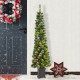 Glitzhome 6ft Pre-Lit Green Cashmere Pine Christmas Porch Tree With pinecones,130 Warm White/Multi-color Lights,9 Function w/Remote control